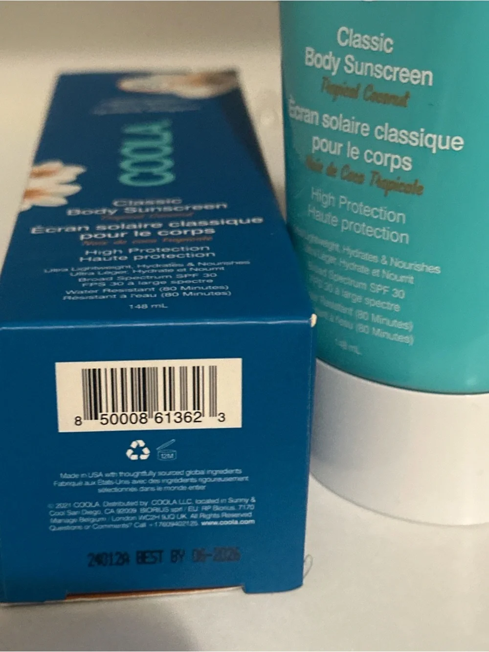 COOLA Classic Body Sunscreen Lotion in Teal exp 6/26